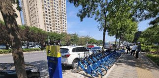 北京大興7月初起試營運租借氫能共享單車。圖／取自北京日報客戶端