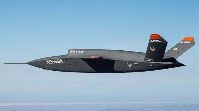 XQ-58A Valkyrie 演示機是一種遠程、高亞音速無人機，於 2019 年 3 月 5 日在亞利桑那州尤馬試驗場完成了首飛。圖／取自美軍第 88 空軍基地聯隊公共事務部
