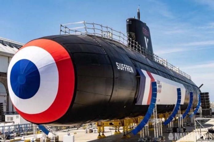 法國「絮弗倫」號攻擊核潛艇。圖／取自法國海軍新聞網站