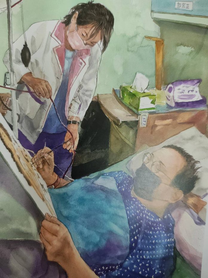 醫師畫家郭宗正總裁-在病床前作畫很特別