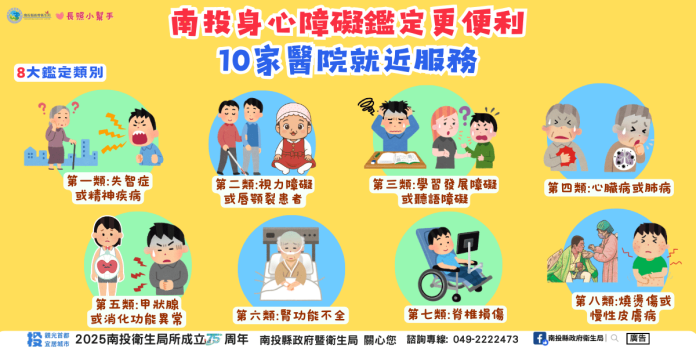 南投縣身心障礙鑑定醫療資源完整佈建 10家醫院提供多元服務 南投縣身心障礙鑑定醫療資源完整佈建 10家醫院提供多元服務