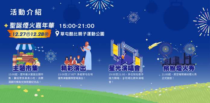 2025草屯聖誕煙火嘉年華　亮閃跨年前最後周末
