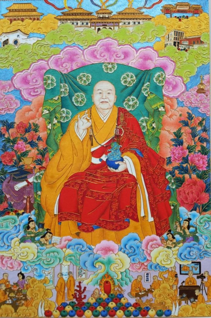 掐絲唐卡賞析（上）-星雲大師掐絲唐卡：把「人間佛教」的弘法足跡，織進金絲與祥雲之間