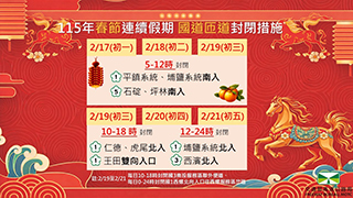 附圖 115年春節連續假期國道匝道封閉措施懶人包 圖/交通部