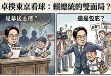 卓揆「自費」東京看球 賴總統是幕後主使還是包庇? 圖/AI生成