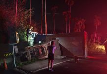 大貨車翻覆山坡 中埔警呼籲山區行車注意安全