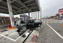 自小客車不慎自撞加油站 中埔警呼籲身體不適精神不濟切勿駕駛 以維行車安全