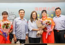 國際女性海員節 海巡女性勇敢迎風浪 管碧玲登艦慰勉